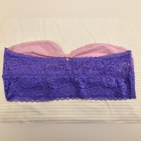 PINK Victoria’s Secret Lavender Purple & Light Pink Lace Bandeau Size Large NWOT - Picture 5 of 11
